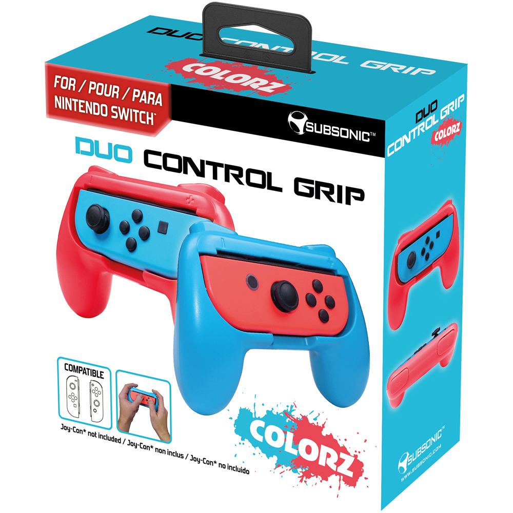 Subsonic Red and Blue Nintendo Switch Joy Cons Control Grip 2 Pack Image 2