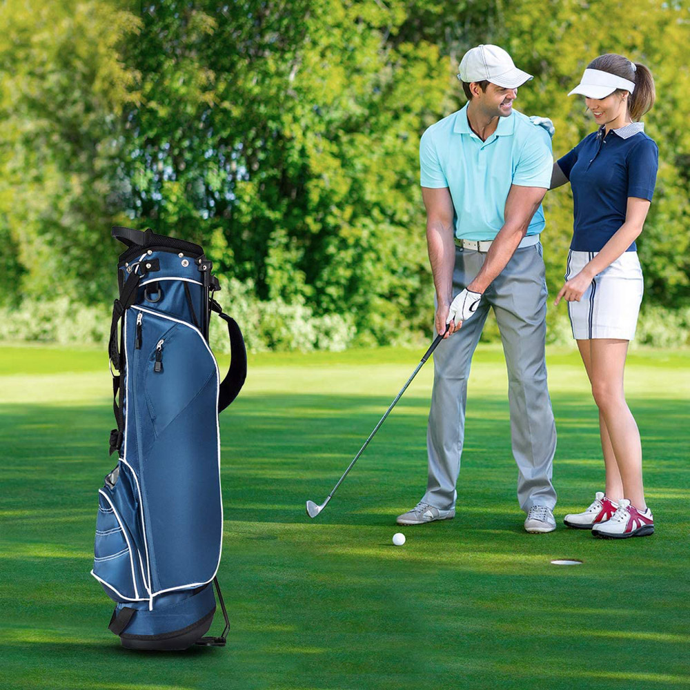 Costway Navy Waterproof Golf Stand Bag Image 3