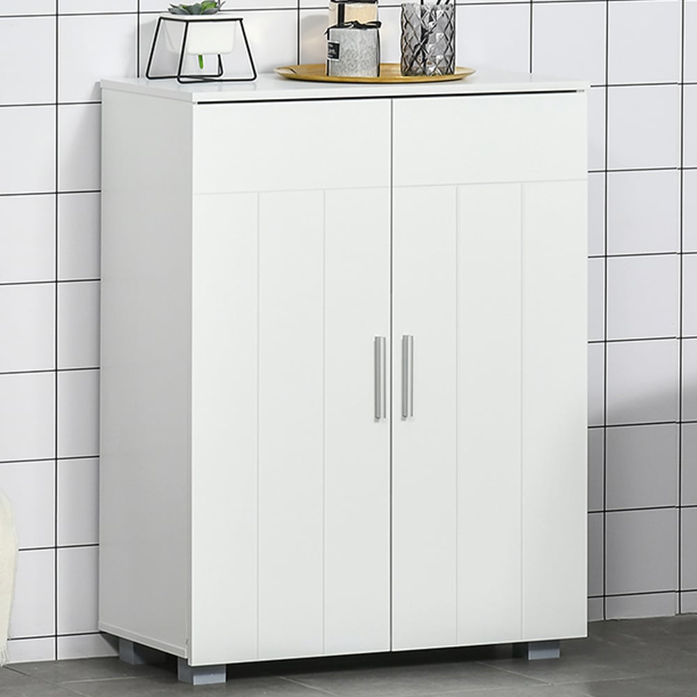 Kleankin 2 Door White Floor Cabinet Image 1