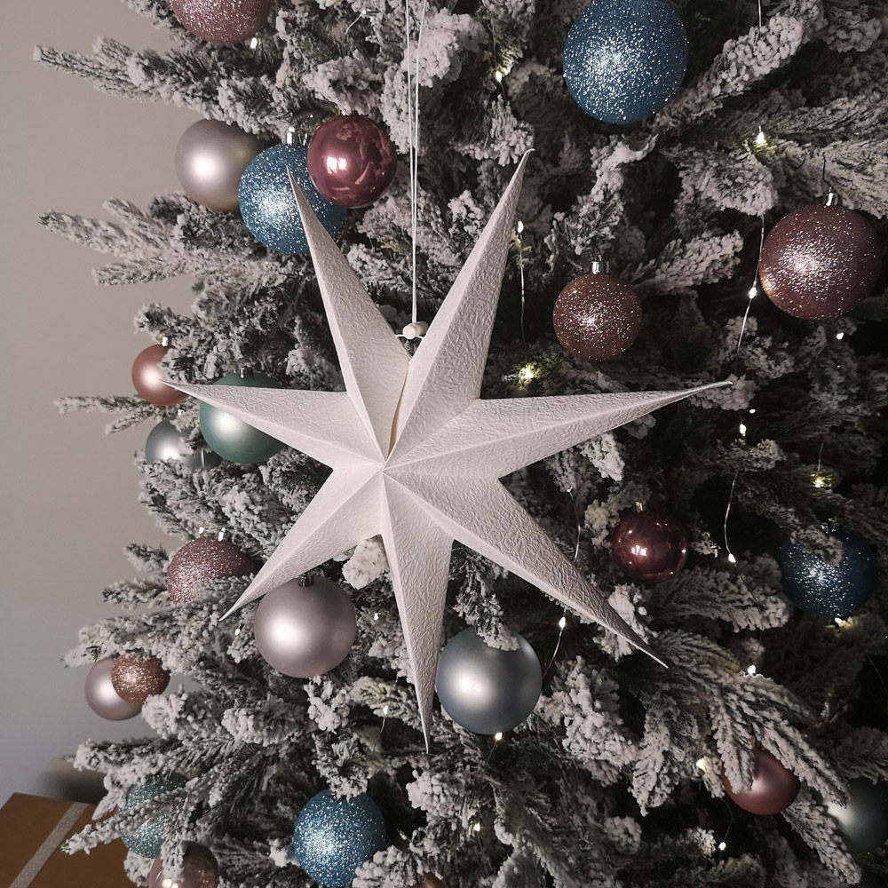 Samuel Alexander White Paper Foldable Star Christmas Decoration 38cm Image 4
