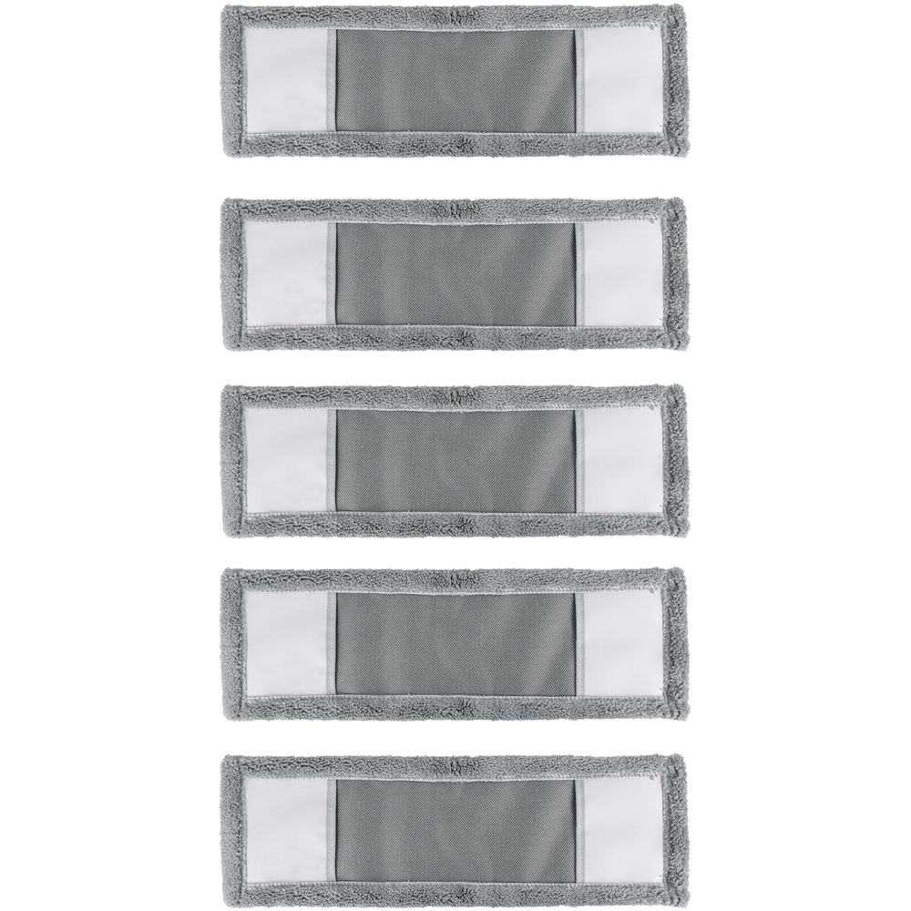 JVL Cleaning Grey Replacement Microfibre Mop Pad 5 Pack Image 1