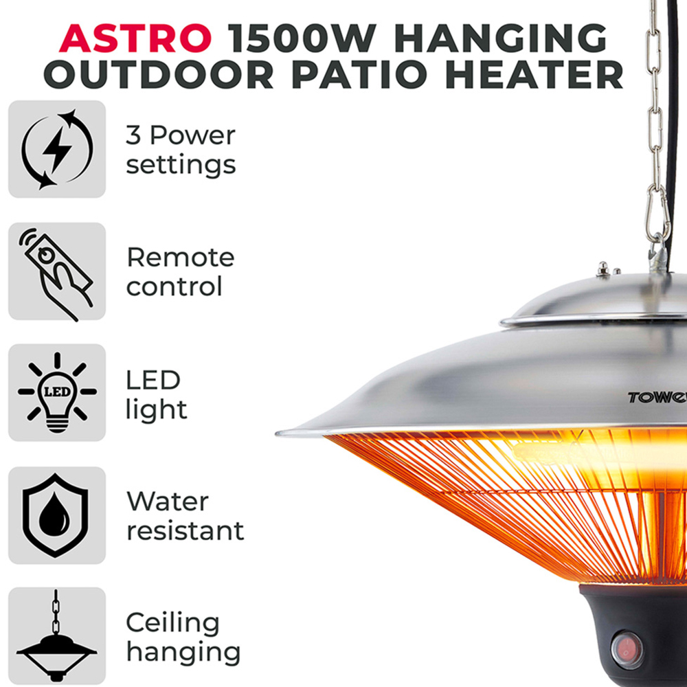 Tower Astro Hanging Outdoor Patio Heater 1500W Image 3