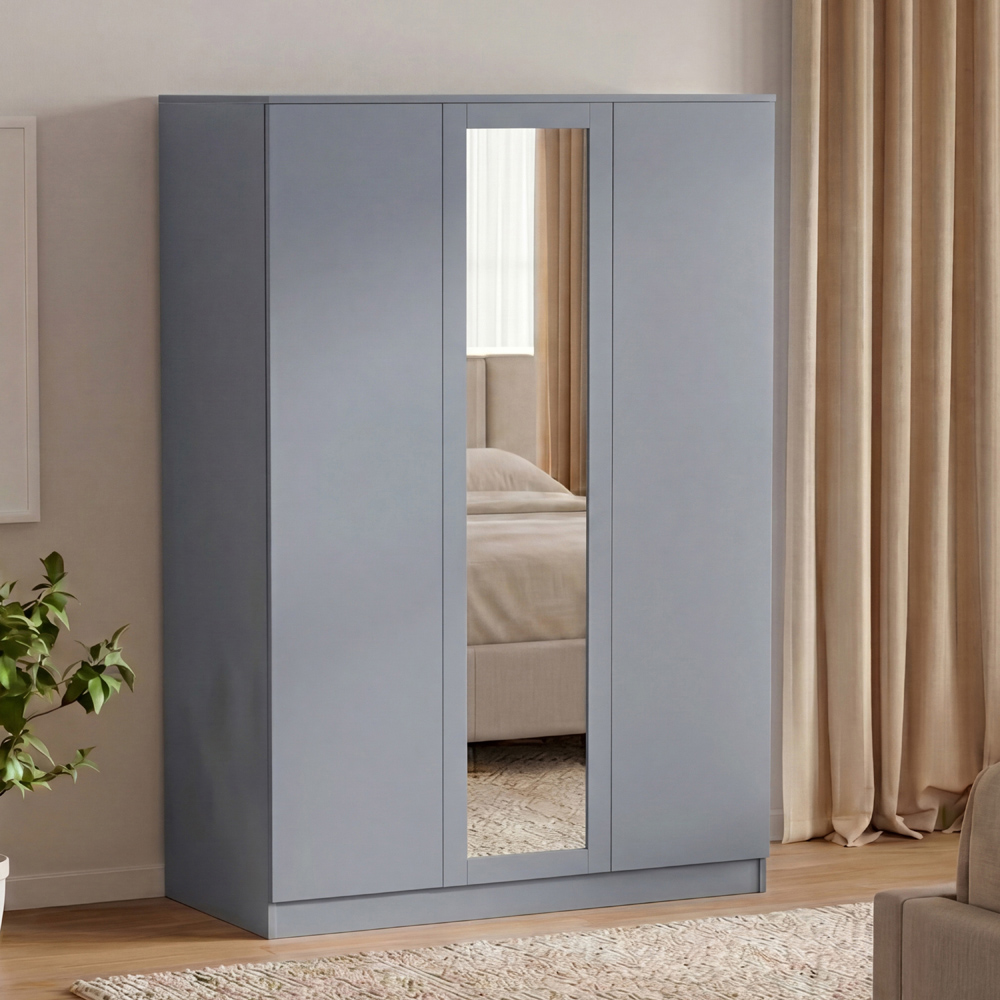 VIDA DESIGNS Denver 3 Door Grey Mirrored Wardrobe Image 5