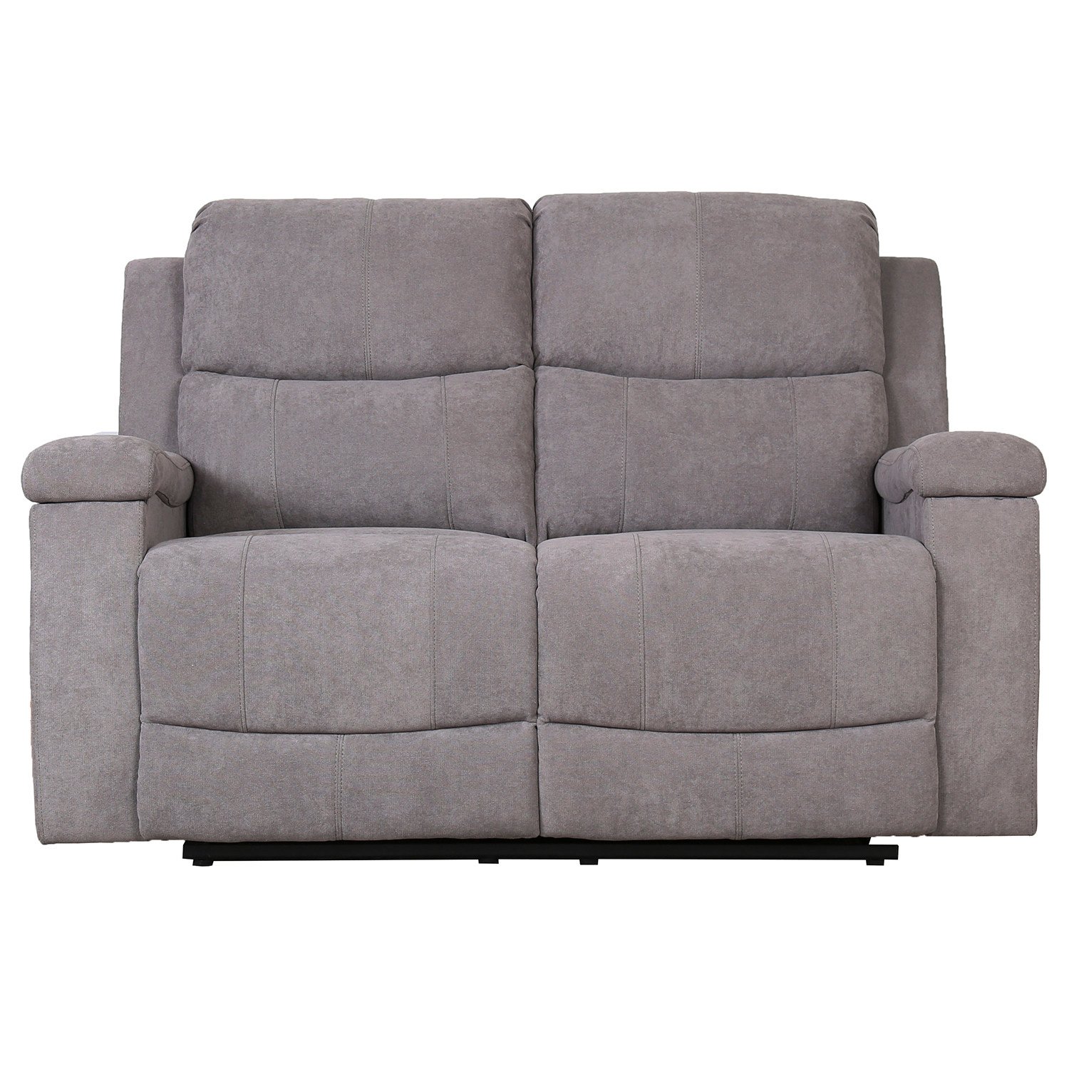 Ledbury 2 Seater Grey Fabric Manual Recliner Sofa Image 3