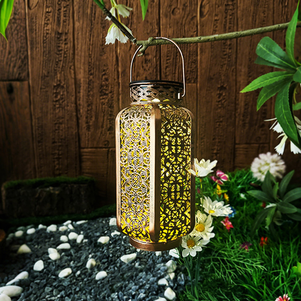 Avilo Hexagonal Prism Iron Solar Lantern Image 5