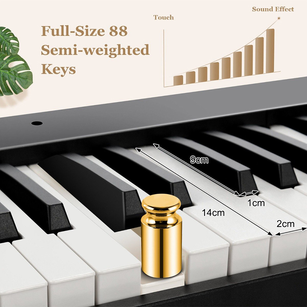 Costway MU10079GB Black 88 Key Foldable Digital Keyboard Piano with MIDI Image 8