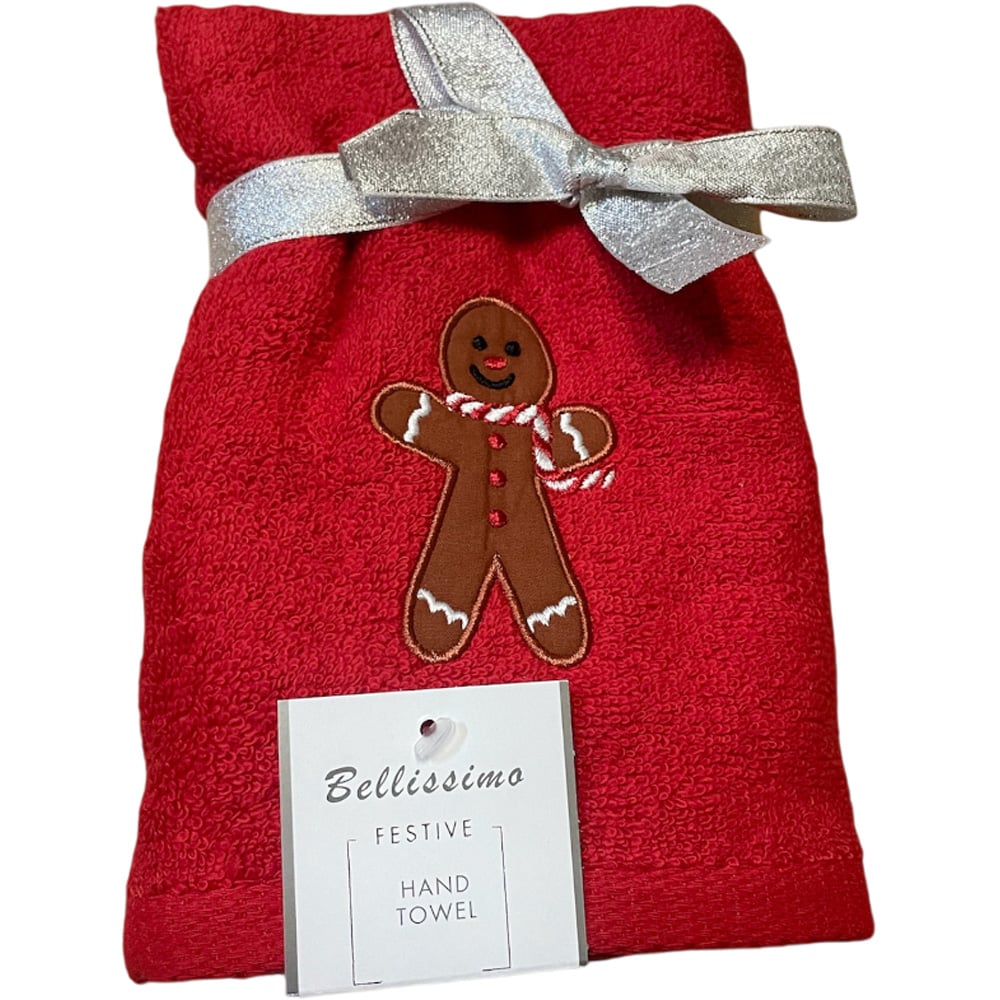 Bellissimo Home Cotton Gingerbread Man Embroidered Hand Towel 2 Pack Image 1