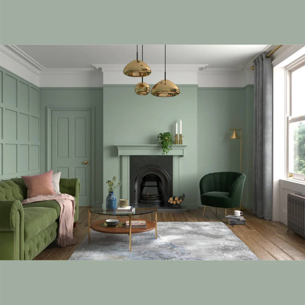 Dulux Heritage Walls and Ceilings Sage Green Velvet Matt Emulsion Paint 1L Image 4