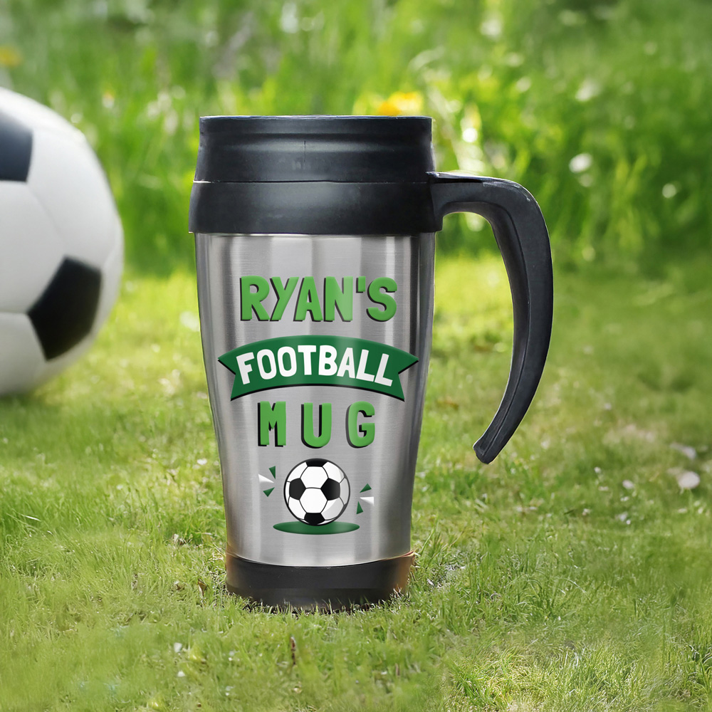 Personalised Memento Company Personalised Football Thermal Mug 400ml Image 3