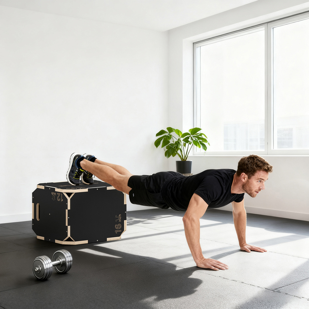 SPORTNOW Non-Slip Corner-free Wooden Plyo Box 31 x 36 x 41cm Image 3