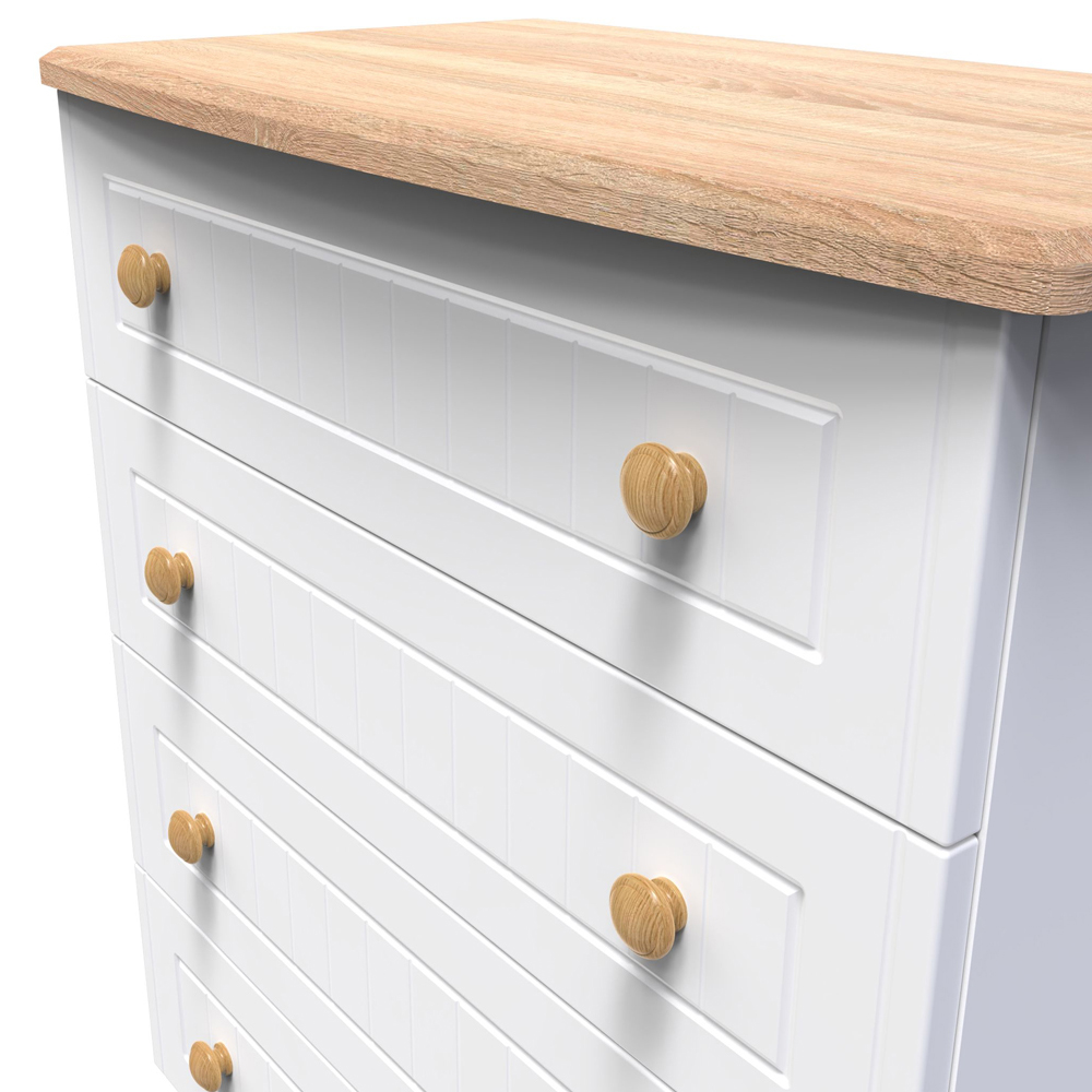 Crowndale Warwick 4 Drawer White Ash and Oak Chest of Drawers Image 5