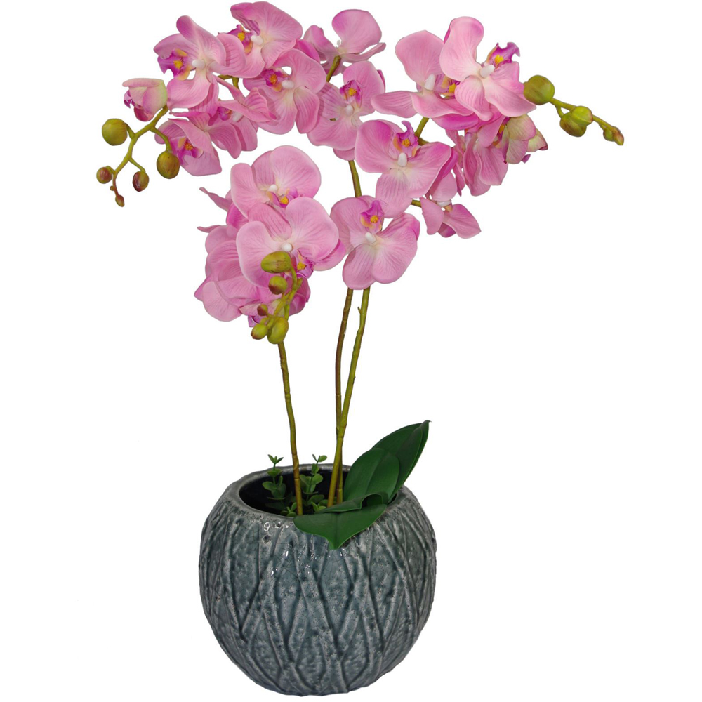Leaf Pink Orchid Artificial Plant Pot 60cm Image 2