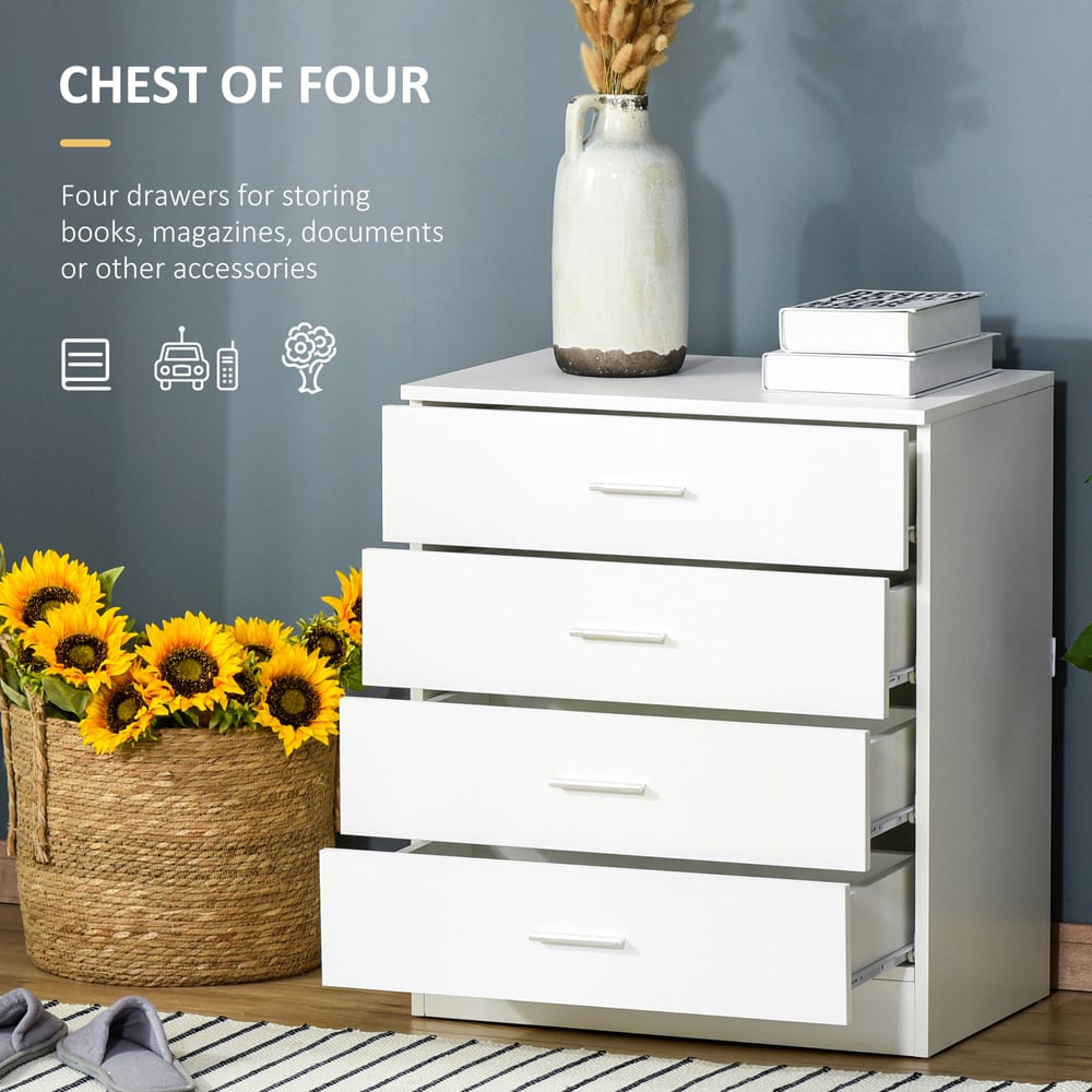 Portland 4 Drawer White Chest of Drawer Image 4