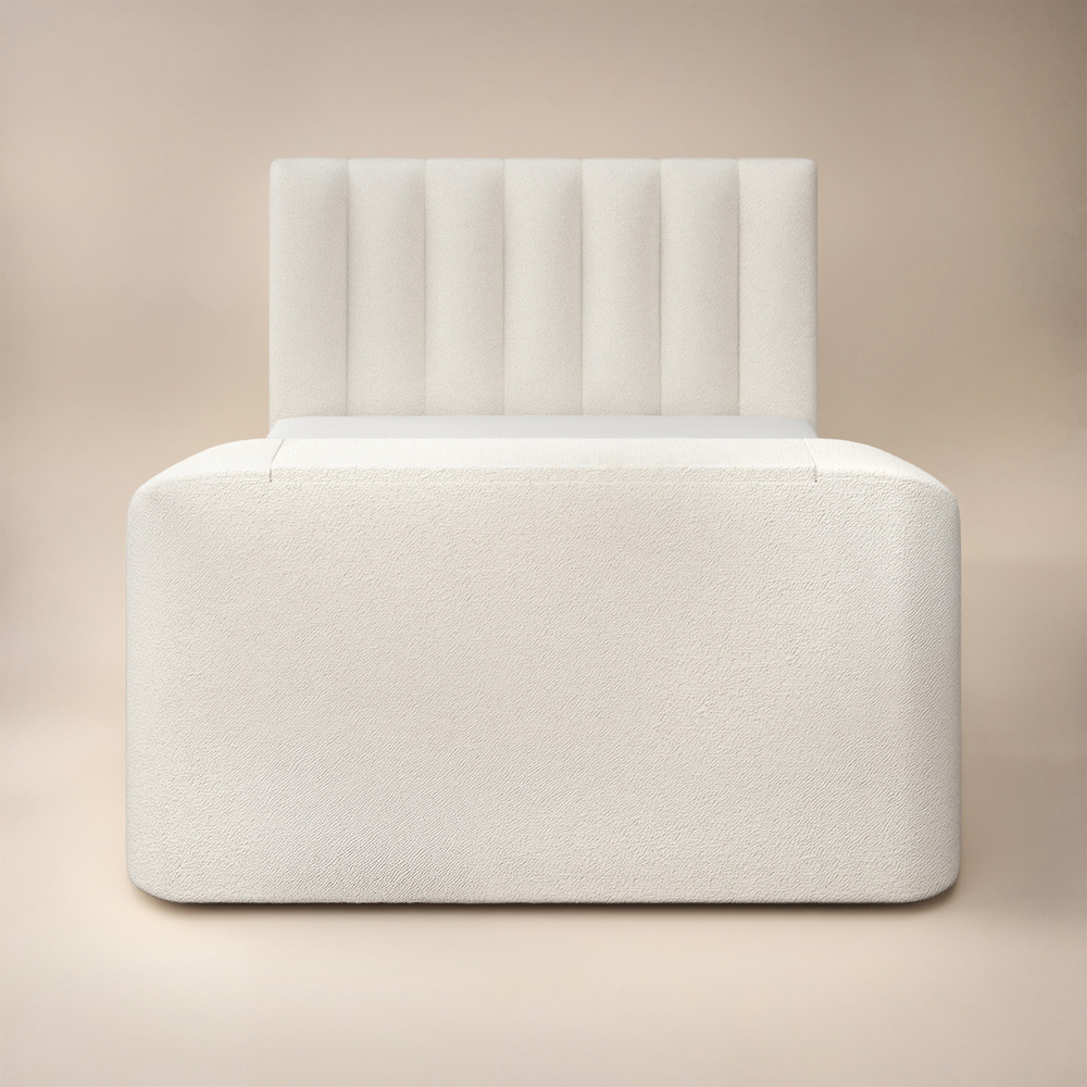 Flair Megane King Size Cream Boucle Side Lift Ottoman Bed with TV Bracket Image 5