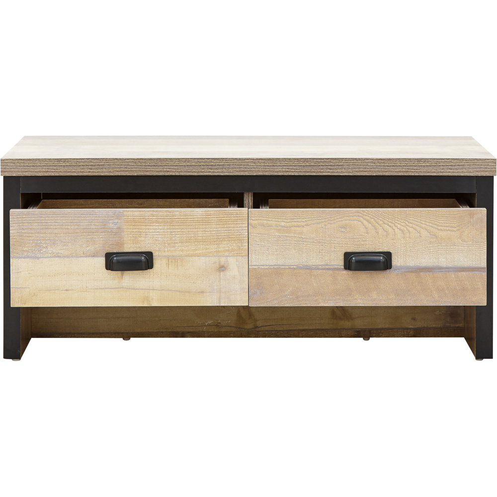 GFW Boston 2 Drawer Oak Coffee Table Image 5