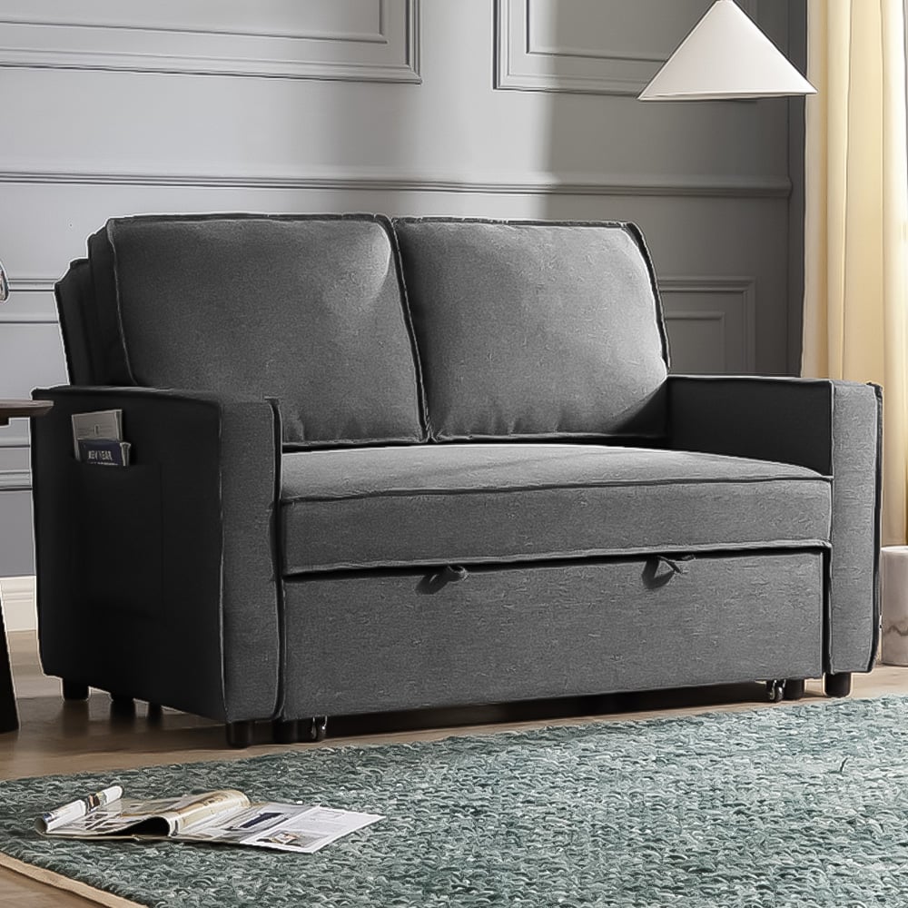 Home Detail Hugo Small Double Sleeper Dark Grey Pull Out Sofa Bed Image 1