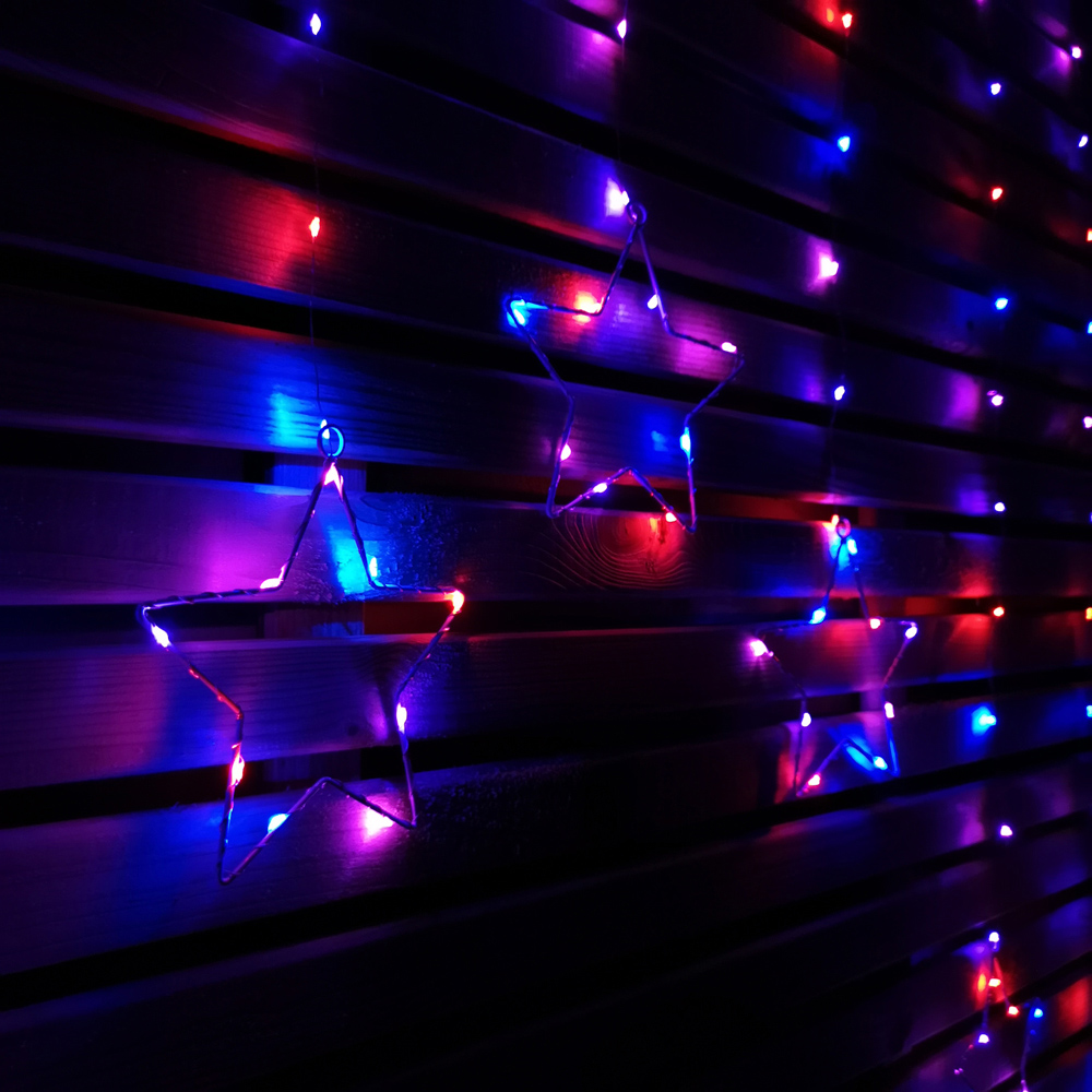 Samuel Alexander 140 Rainbow LED Star Curtain Lights Image 6