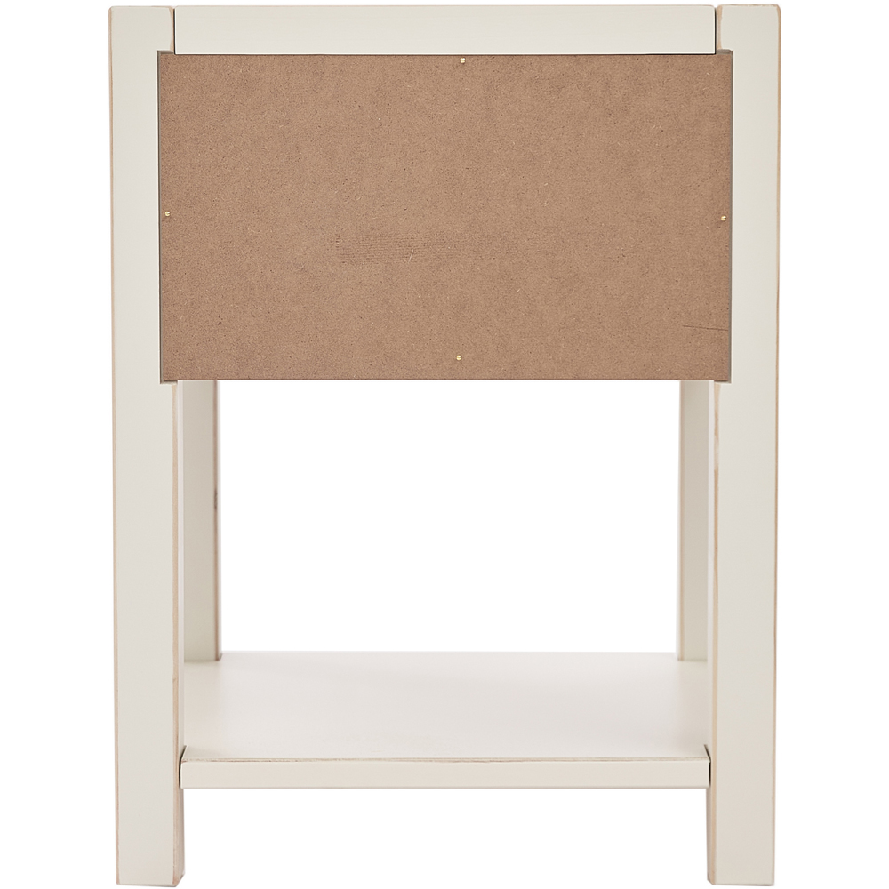 Sino Single Drawer White Bedside Table Image 4