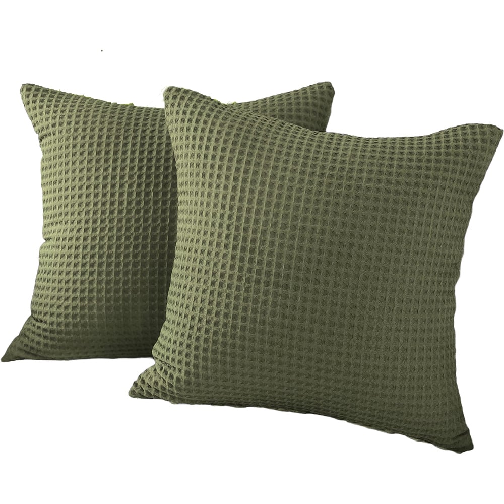 Allure Home Fashions Hotel Khaki Waffle Cushion Cover 2 Pack 65 x 65cm Image 1