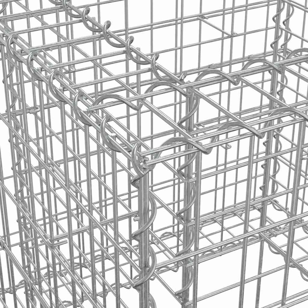 vidaXL Silver Galvanised Iron Gabion Basket 70 x 70 x 65cm Image 3