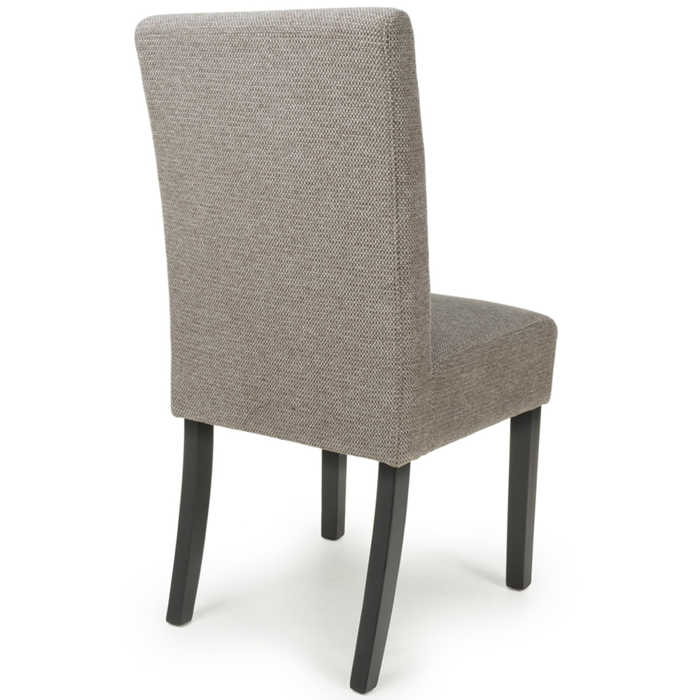 Portland Harlow Mocha Weave Black Legs Waffle Back Dining Chair Image 5