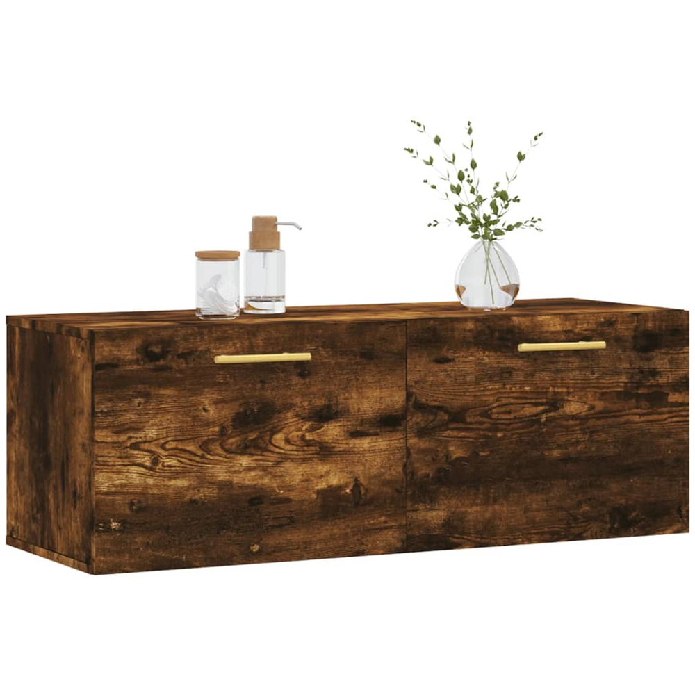 vidaXL 2 Door Smoked Oak Wall Cabinet Image 3