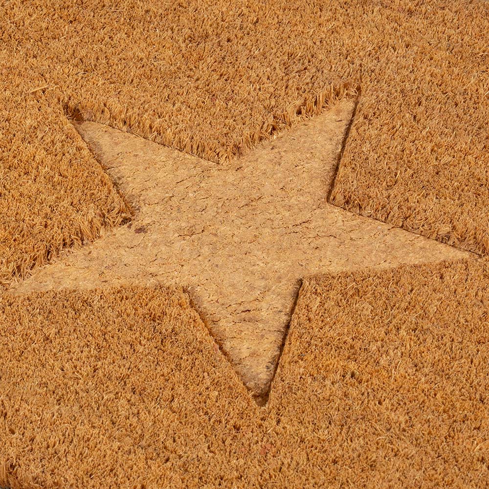 Astley Natural Embossed Star Coir Doormat 40 x 60cm Image 3