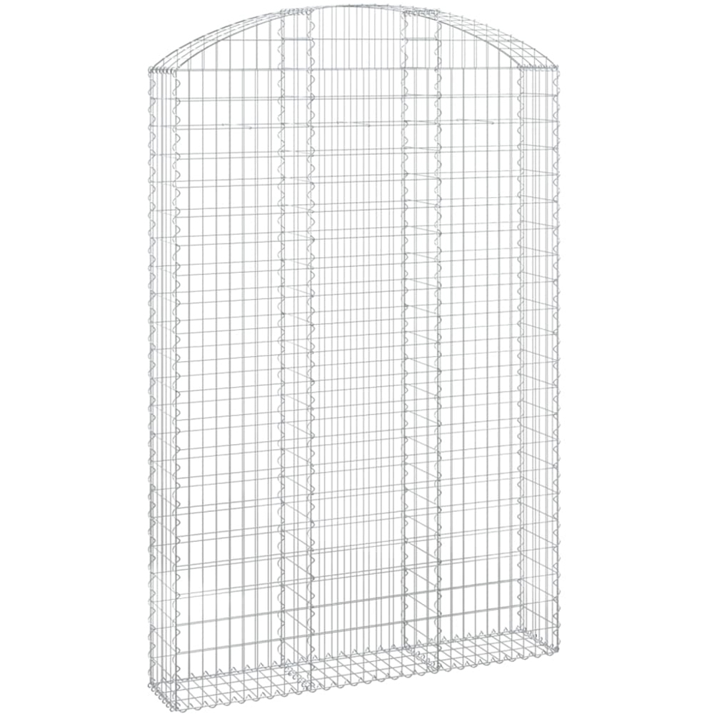 vidaXL Silver Galvanised Iron Arched Gabion Basket 150 x 30 x 220/240cm Image 2
