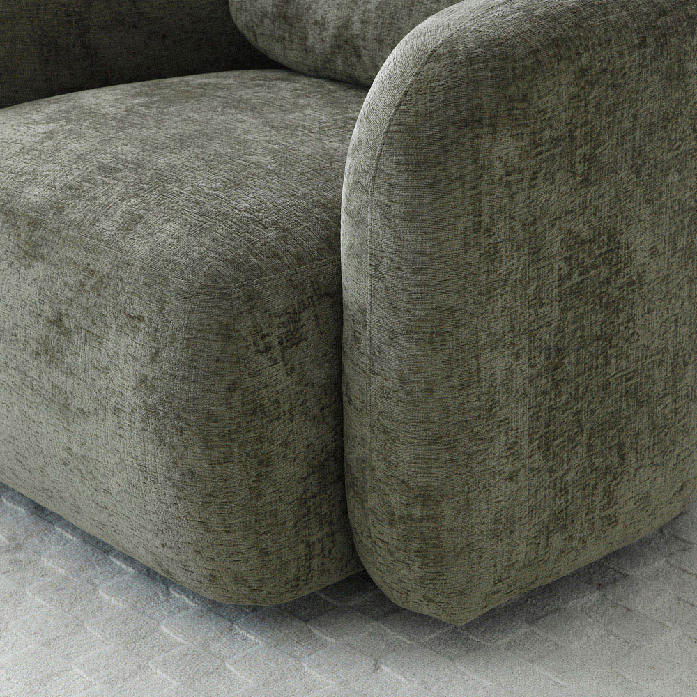 Molly Distressed Olive Soft Chenille Swivel Armchair Image 6