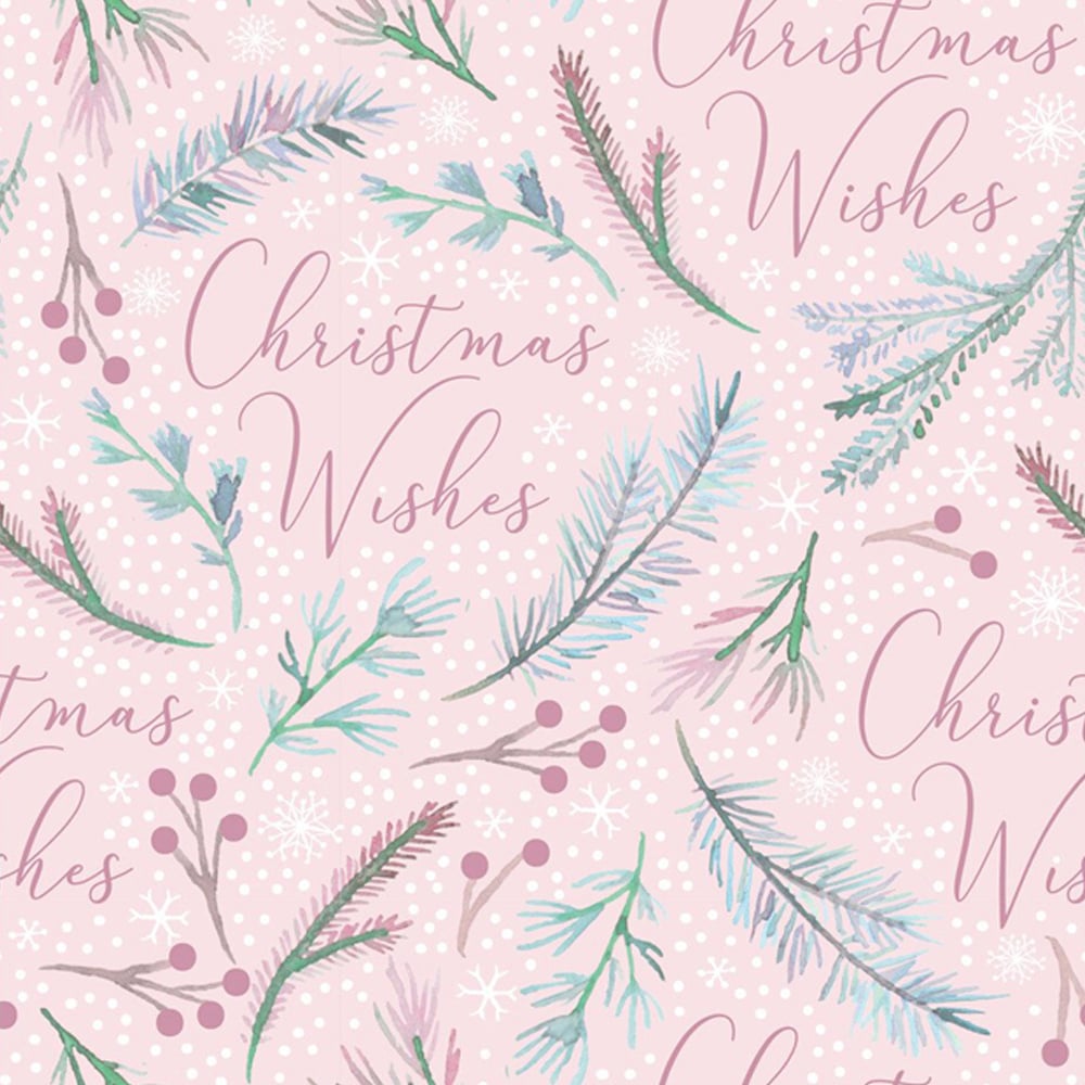 Pink Floral Gift Wrap - Pink Image 2