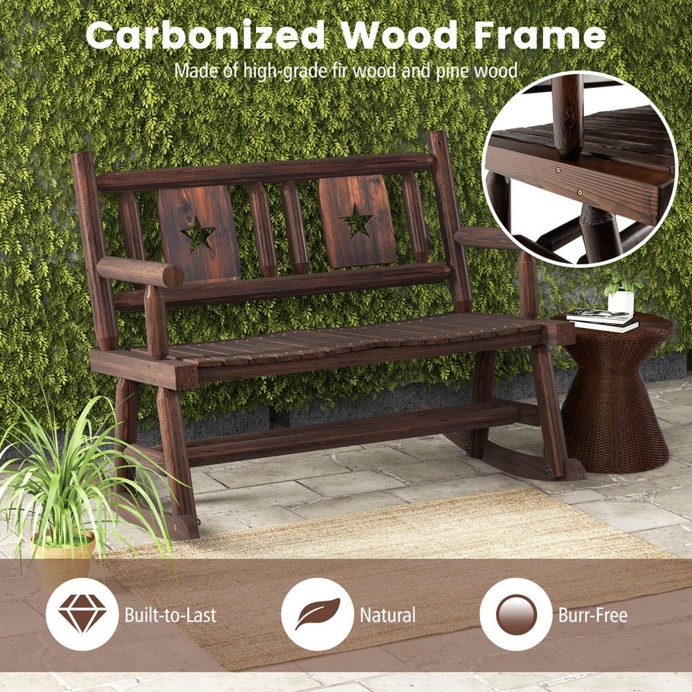 Costway 2 Seater Patio Rocking Bench Image 6