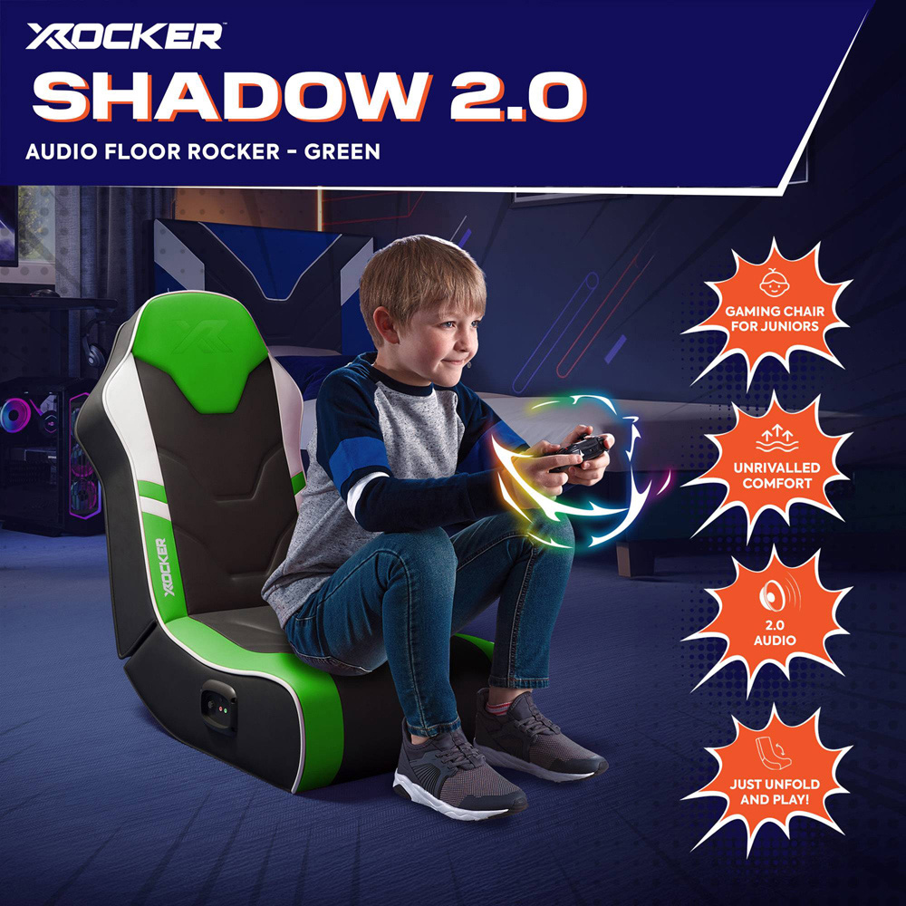 X Rocker Shadow 2.0 Green Floor Rocker Gaming Chair Image 2