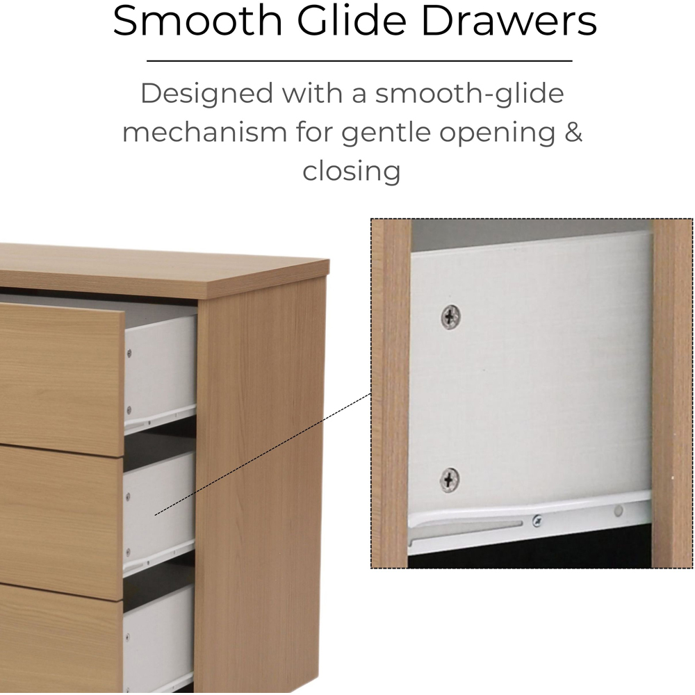 Core Products Freya 6 Drawer Smoked Oak Foil Finish Double Wide Chest of Drawers Image 5