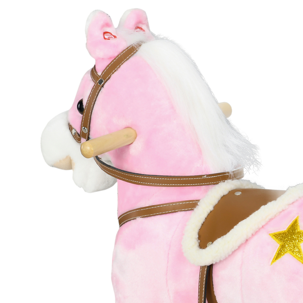 Tommy Toys Pink Wooden Ride On Horse Image 3