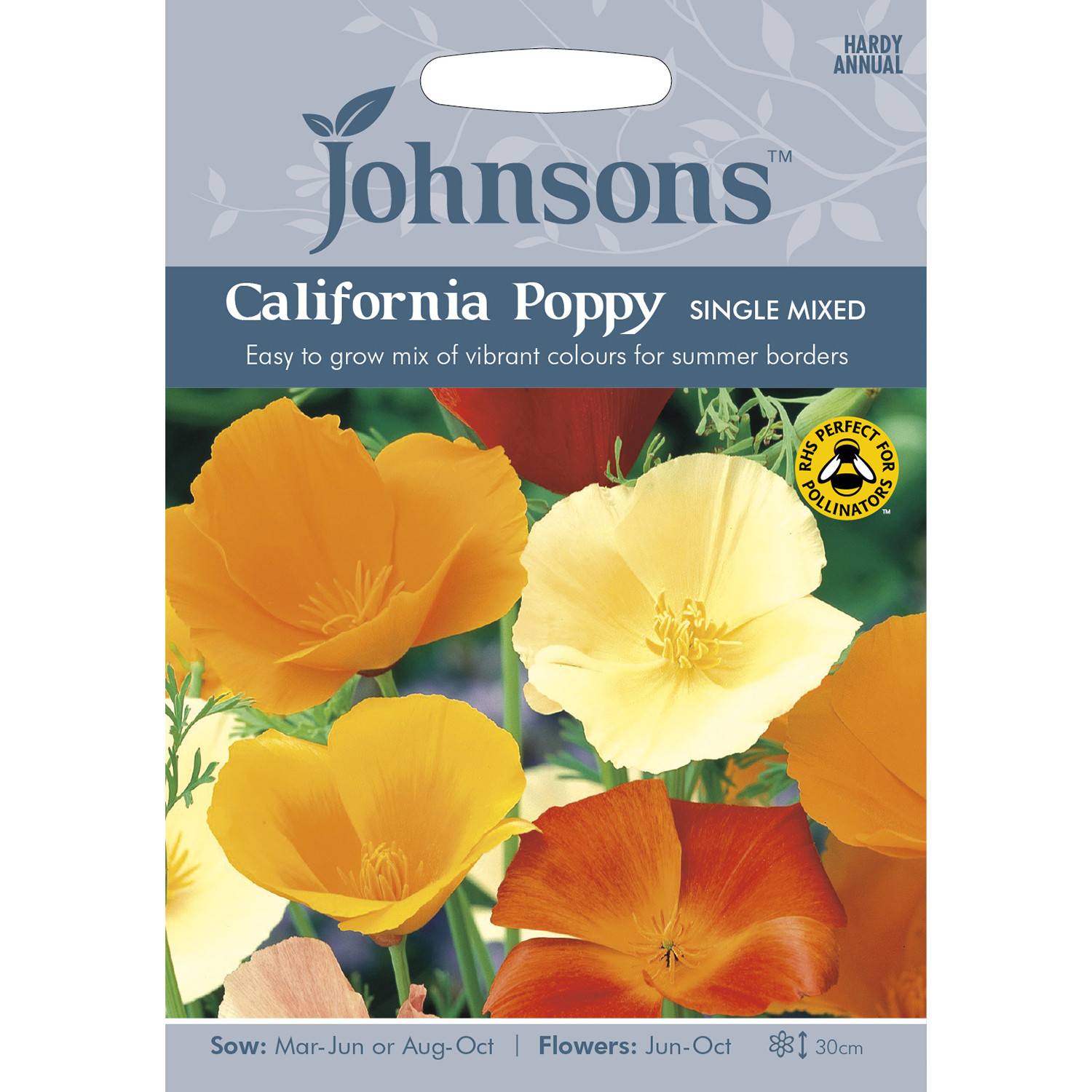 Johnsons California Poppy Single Mixed Flower Seeds Image 2
