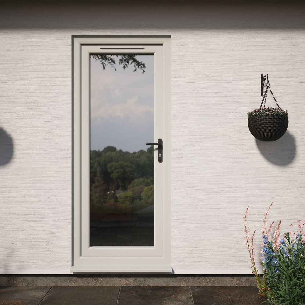 Crystal Agate and White Full Glass LH Open Clear Triple Glazed Door 890 x 2090mm Image 4
