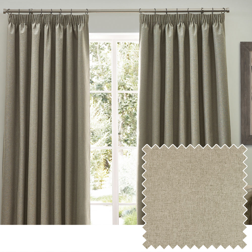 furn. Dawn Natural Blackout Pencil Pleat Curtains 168 x 229cm Image 5