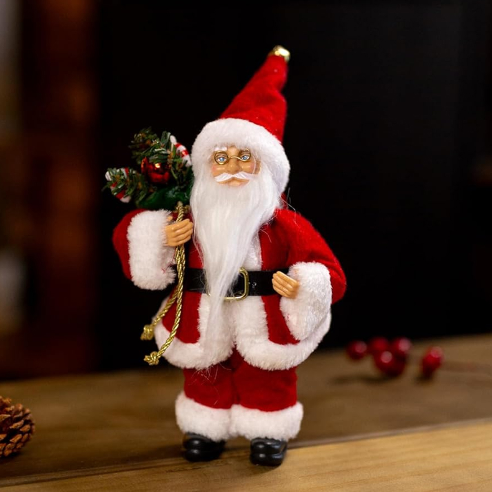 Marco Paul Red Soft Santa Hanging Christmas Tree Decoration 24cm Image 2