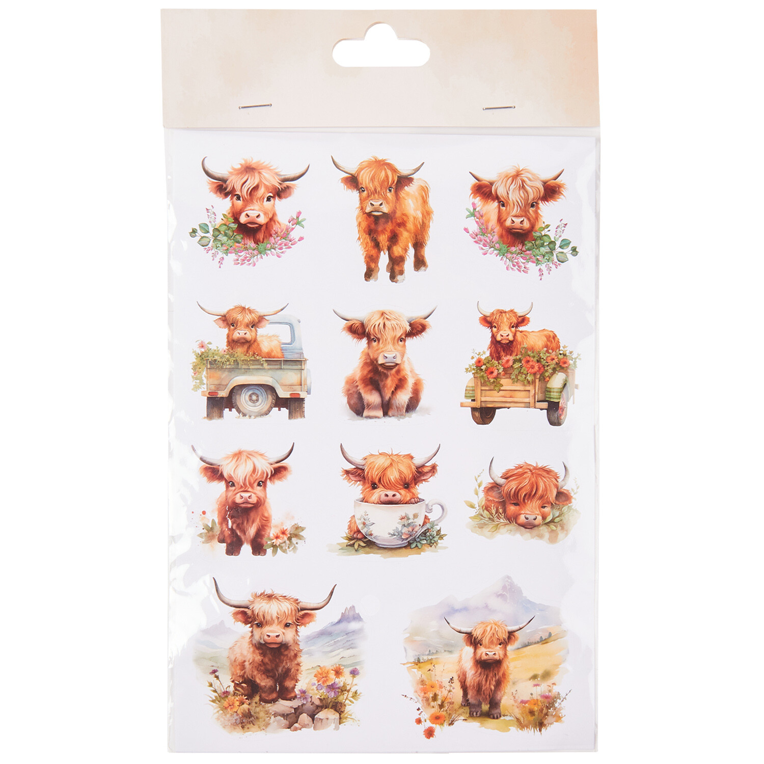 Highland Cow Stickers Brown Image