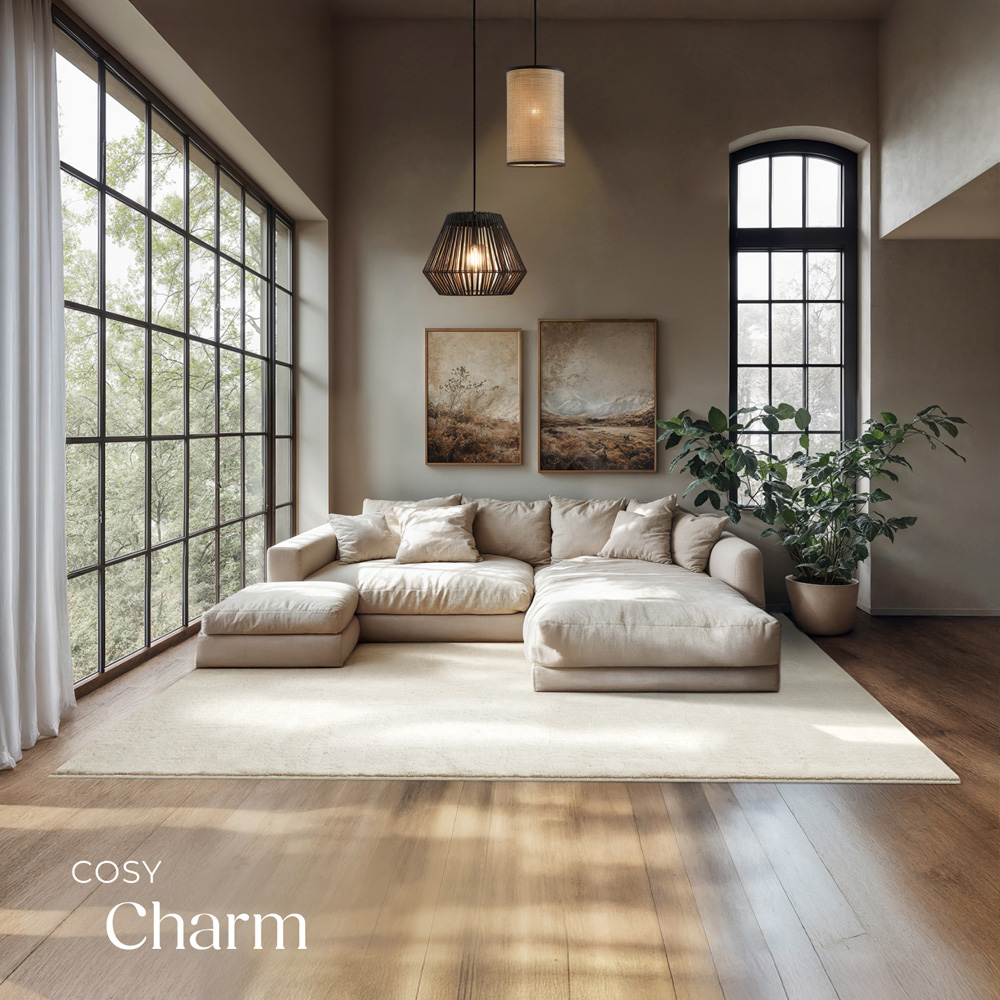 tectake Zonelle Cream Short Pile Ultra Soft Rug 290 x 200cm Image 3