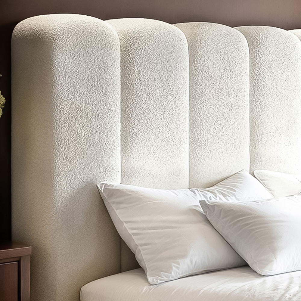 Solace+Co Emilie Double Boucle Ribbed Ottoman Bed Image 4