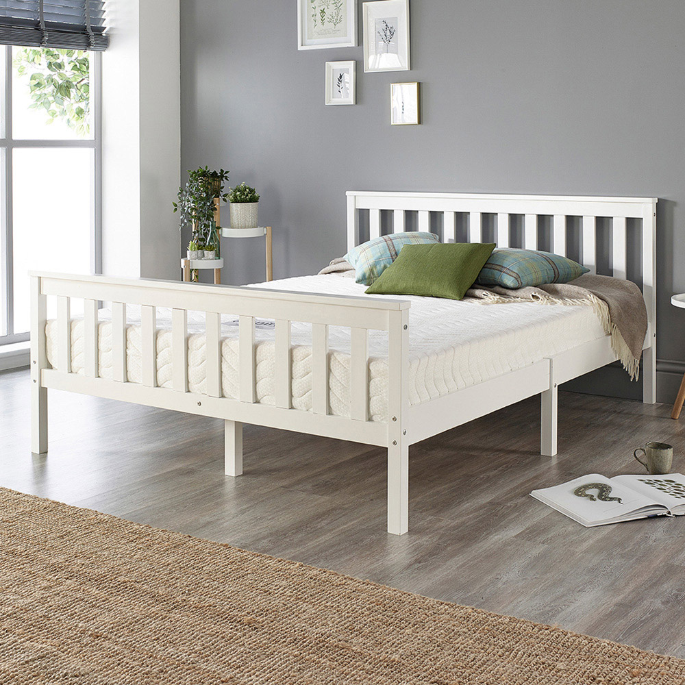 Aspire Atlantic Small Double White Bed Frame Image 1