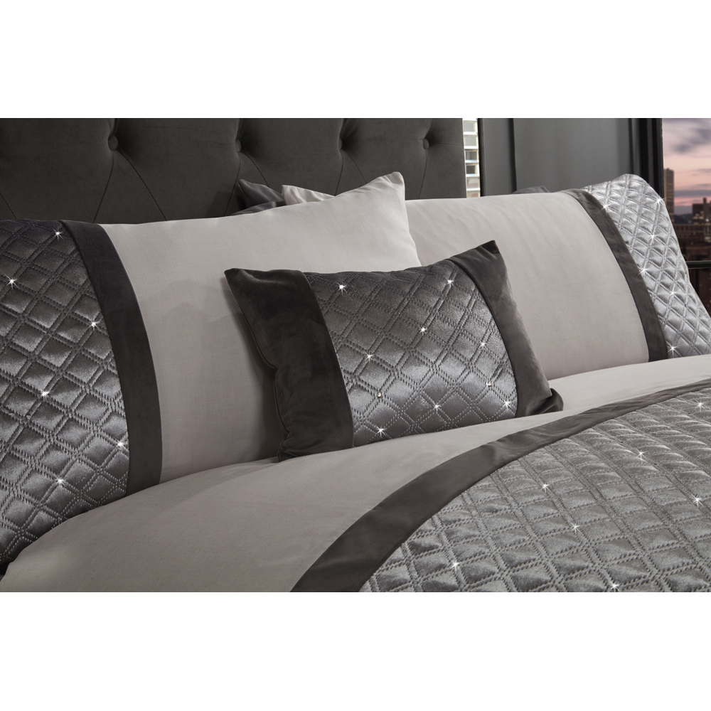 Rapport Home Hollywood Silver Boudoir Cushion Image 2