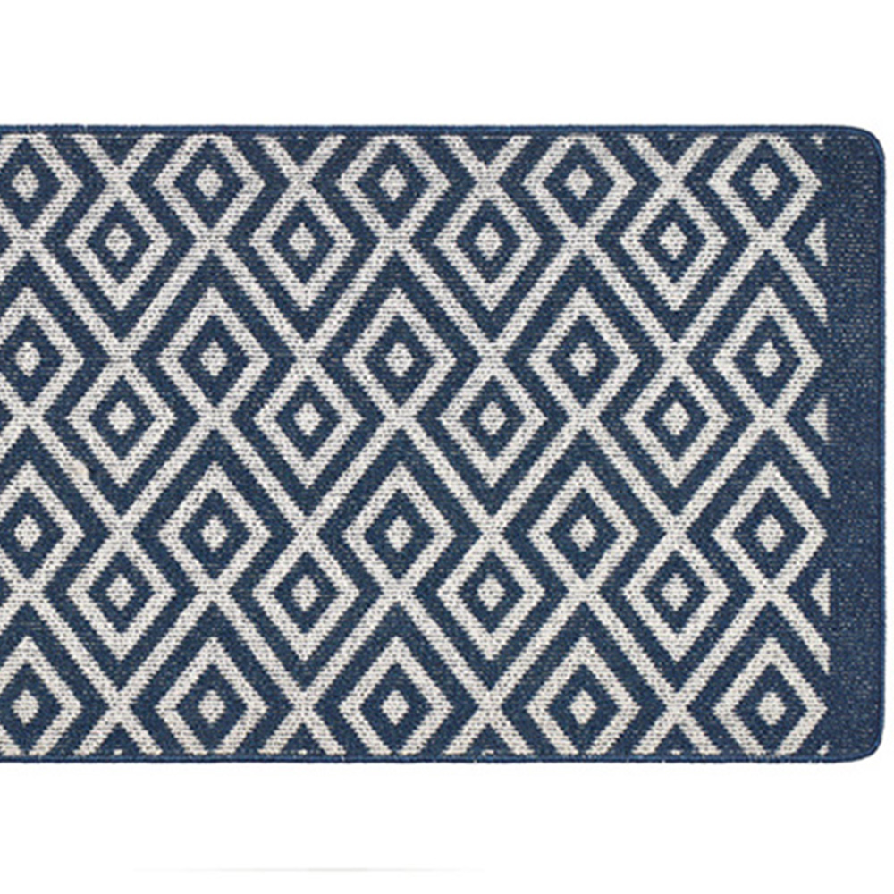 My Mat Navy Geometric Cosy Stain Resistant Runner 67 x 200cm Image 3