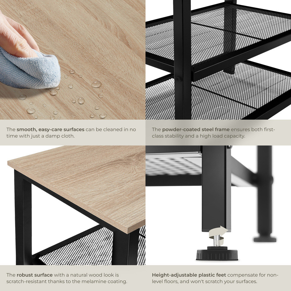 tectake Taunton 2 Grid Shelf Oak Sonoma Shoe Rack Image 5