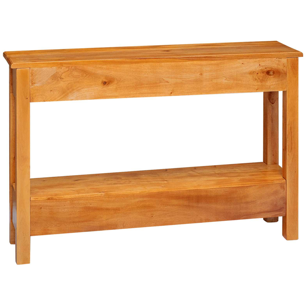 vidaXL 6 Drawer Single Shelf Natural Solid Mahogany Wood Rustic Console Table Image 4