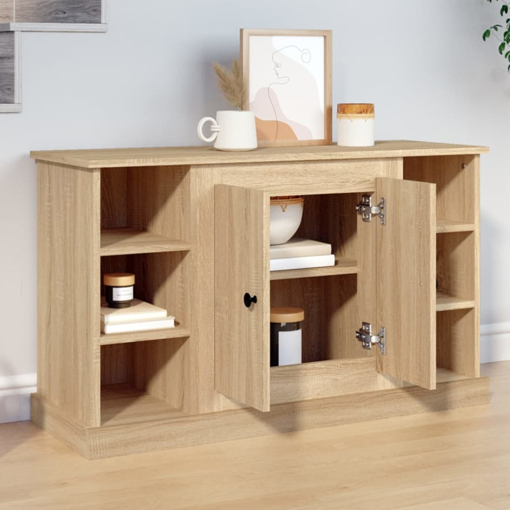 vidaXL 2 Door 6 Shelf Sonoma Oak Sideboard Image 1