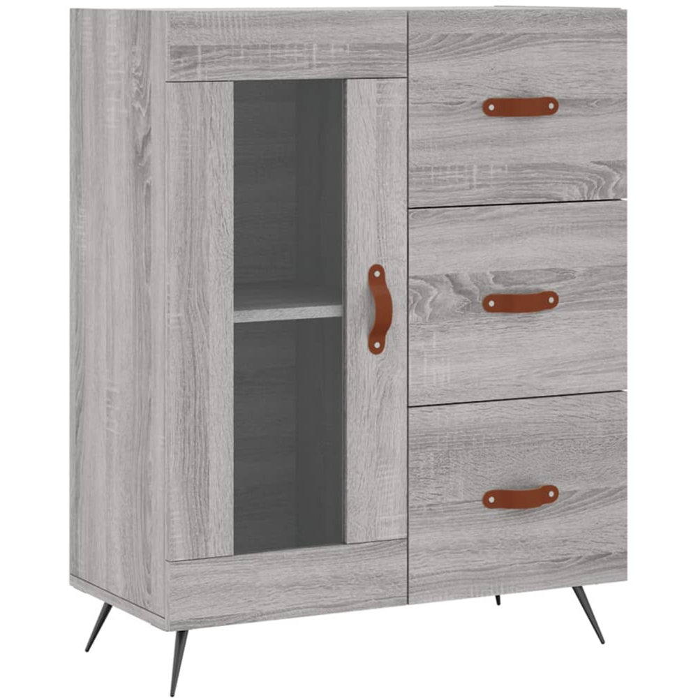 vidaXL 4 Door Grey Highboard Image 7
