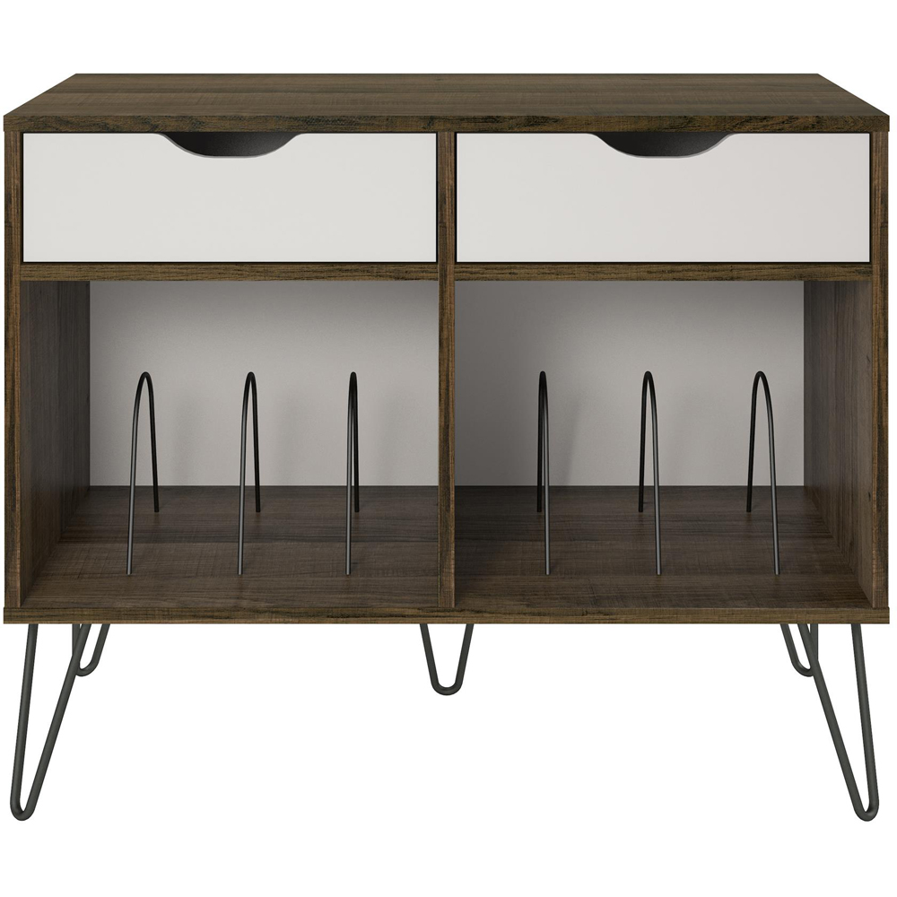 Novogratz Harmony 2 Drawer Brown Oak Turntable Stand Image 4