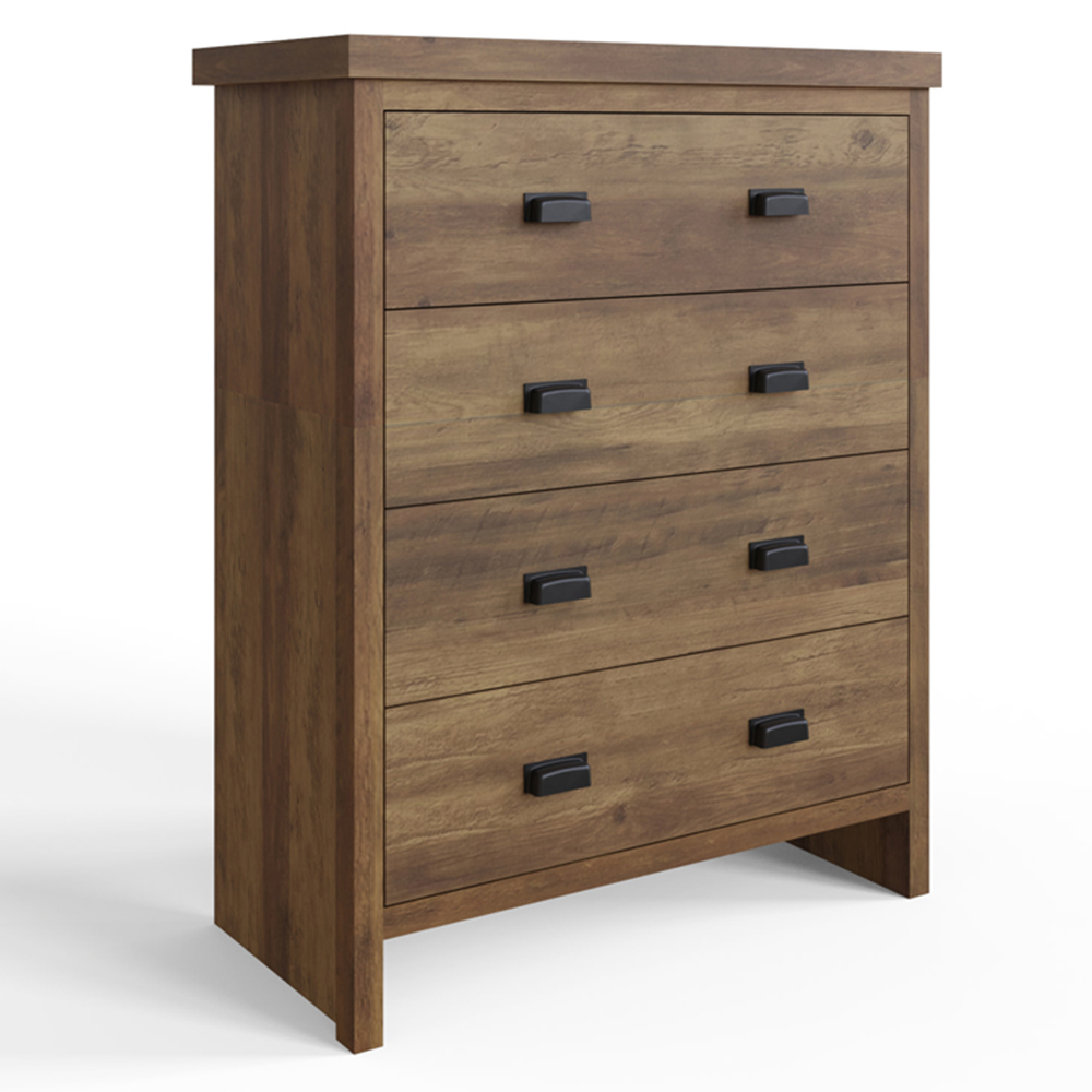 GFW Boston 4 Drawer Knotty Oak Chest of Drawers Image 2